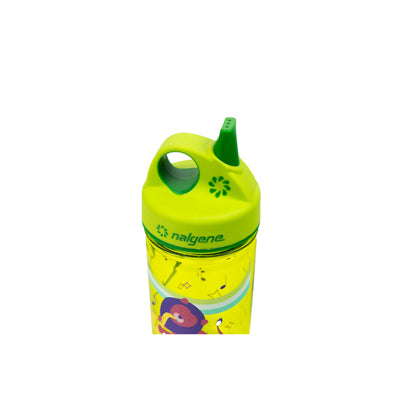 Nalgene Grip-n-Gulp Borraccia per bambini 0,35 l con coperchio verde, leone musicale