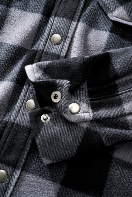 Brandit Jeff Fleece camicia a maniche lunghe, nero/grigio