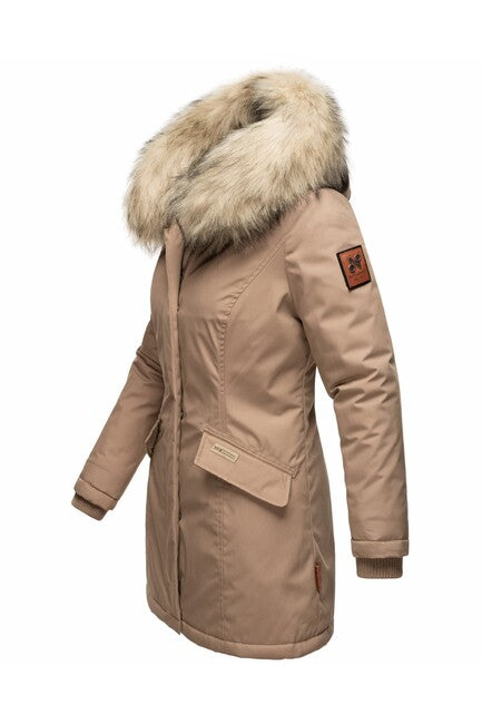 Navahoo Cristal women's winter jacket with hood and fur, Anthracite