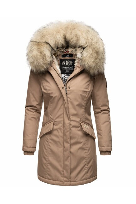 Navahoo Cristal women's winter jacket with hood and fur, Anthracite