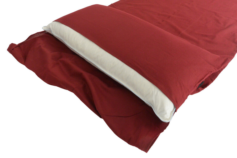 Origin Outdoors fodera rettangolare in cotone per sacco a pelo, bordeaux