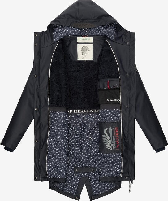 Navahoo Flower Of Ocean giacca impermeabile da donna, blu navy
