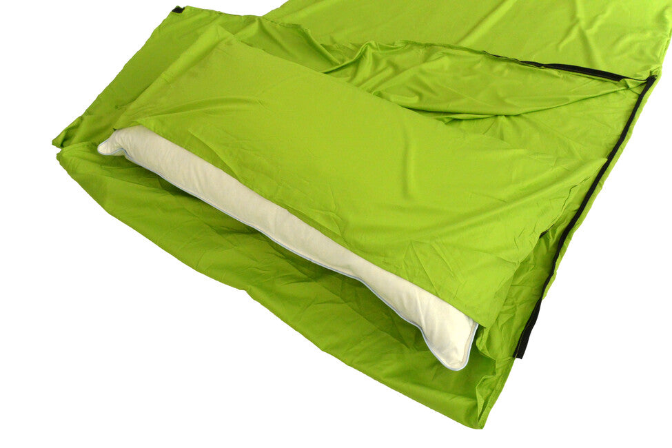 Origin Outdoors Fodera per sacco a pelo rettangolare in microfibra, verde
