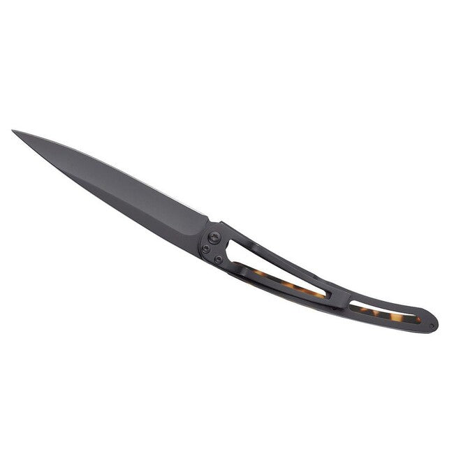 Deejo Tattoo coltello di chiusura, nero guscio di tartaruga rock´n roll