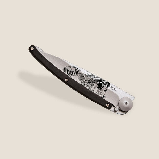 Deejo Tattoo grizzly coltello di chiusura in legno d'ebano