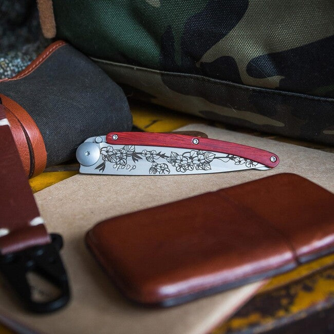 Deejo Tattoo Coltello pieghevole, coralwood