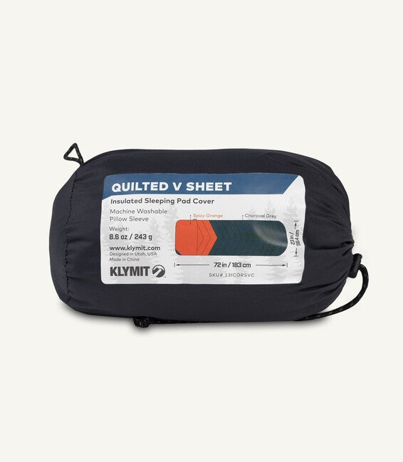 Klymit V Sheet Pad Protective Mat Cover, Orange Grey