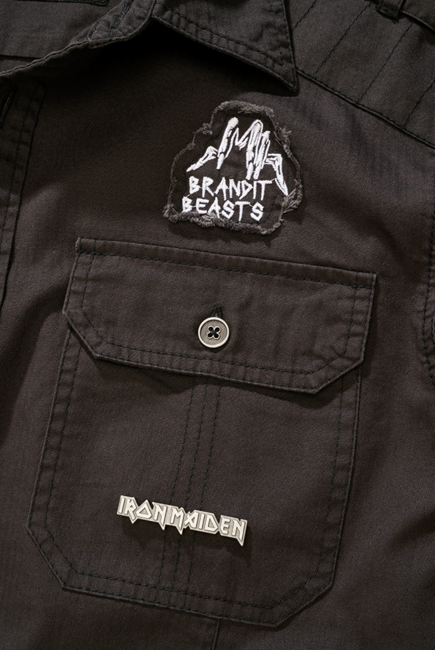 Brandit Iron Maiden Luis camicia, nera