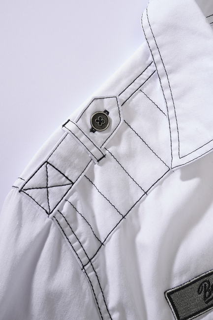 Brandit Luis Vintage camicia a maniche lunghe, bianco