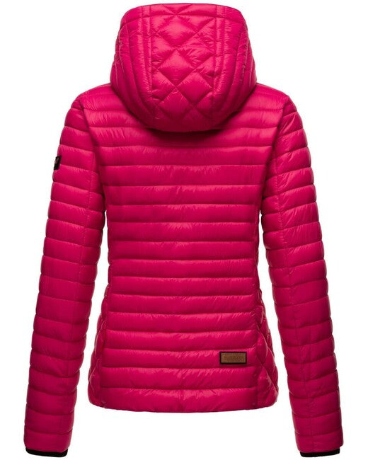 Marikoo Samtpfote giacca transitoria con cappuccio da donna, fucsia