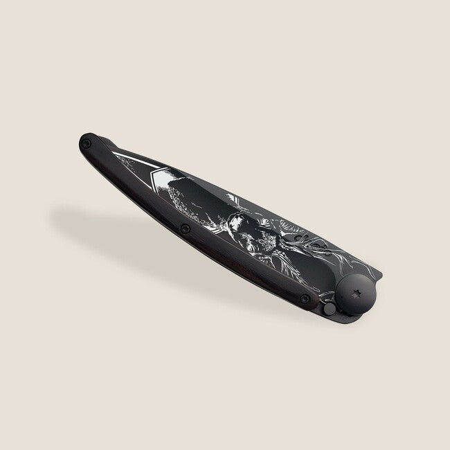 Deejo Natura in legno di ebano nero Cervo coltello di chiusura