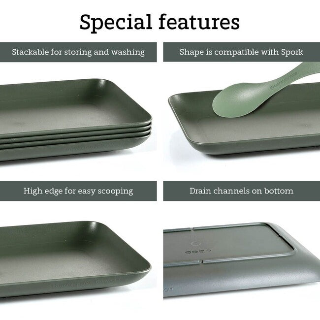 LIGHT MY FIRE BIO Plastic Plate Platter Medium, Green