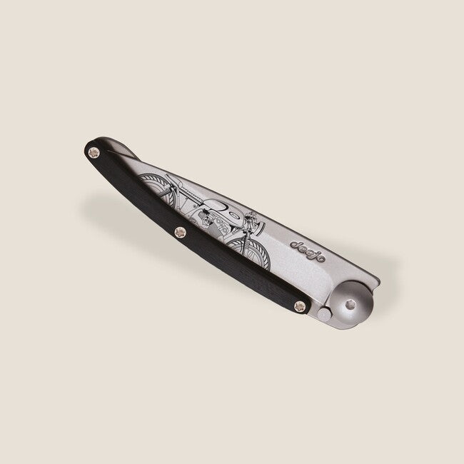 Deejo Tattoo legno Cafe Racer coltello di chiusura
