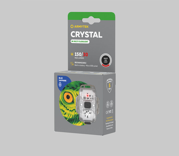 ArmyTek F07001B torcia portatile blu cristallo led blu, trasparente