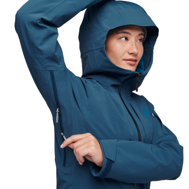 Black Diamond Recon Insulated Shell giacca impermeabile da donna, azzurrite