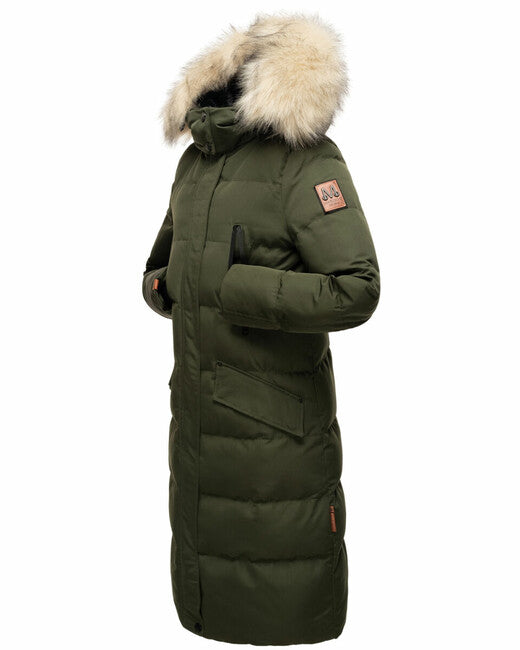 Marikoo Schneesternchen giacca invernale da donna con cappuccio, oliva