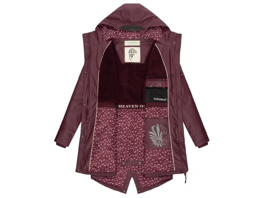 Navahoo Flower of ocean giacca impermeabile da donna, vino