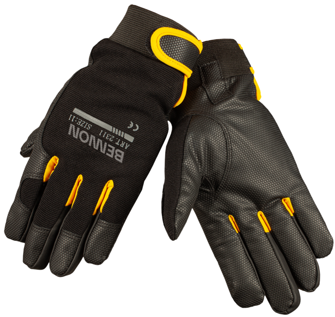 BENNON Kalytos WTR guanti da lavoro, nero/giallo