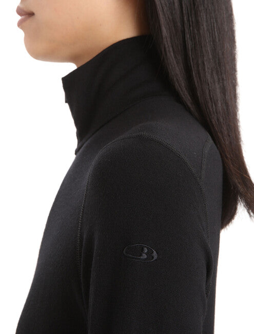 Icebreaker 260 Tech felpa termica zippered donna, nera