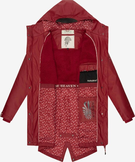 Navahoo Flower of ocean giacca impermeabile da donna, rossa sangue