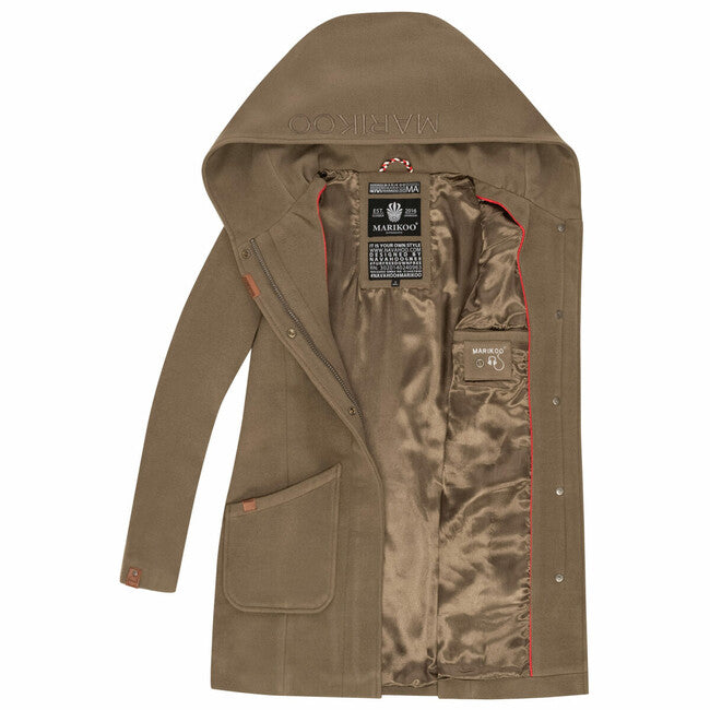 Marikoo Maikoo cappotto invernale da donna, marrone pietra