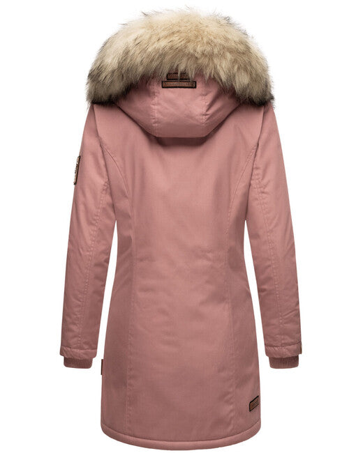 Navahoo Cristal giacca invernale da donna con cappuccio e pelliccia, rosa scuro