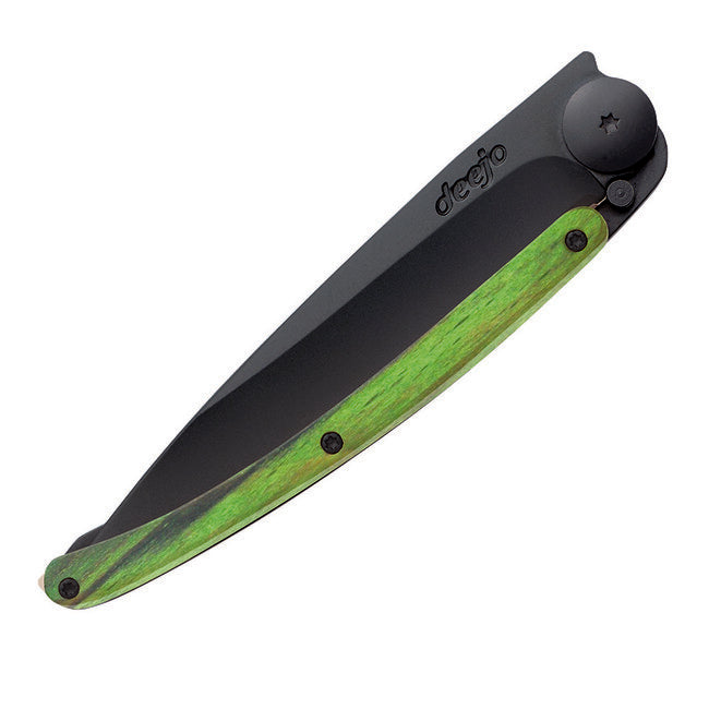 Deejo Faggio coltello di chiusura, verde nero