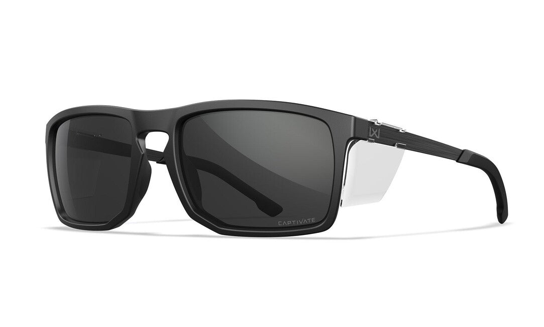 Wiley X Axe Sunglasses, Captivate Polarized Grey/Matte Black