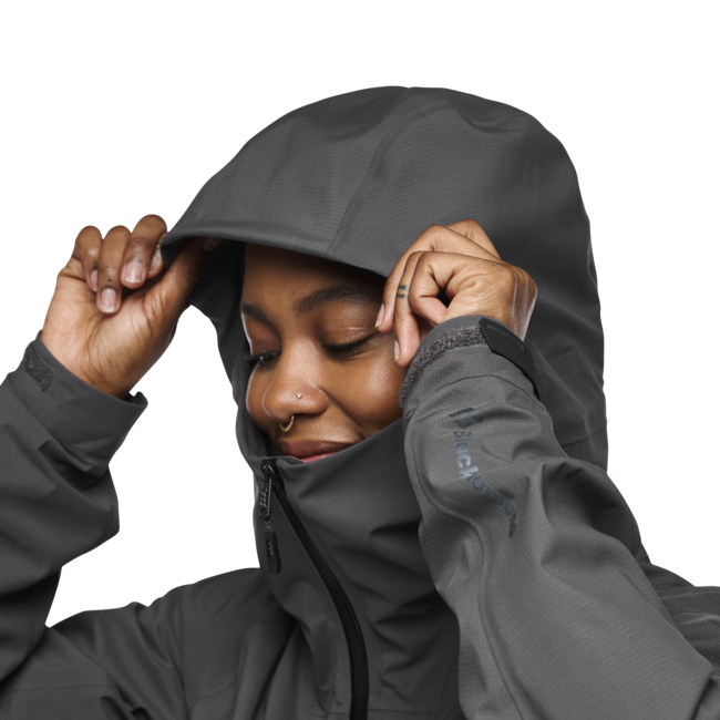Black Diamond Highline Stretch Shell giacca impermeabile da donna, antracite