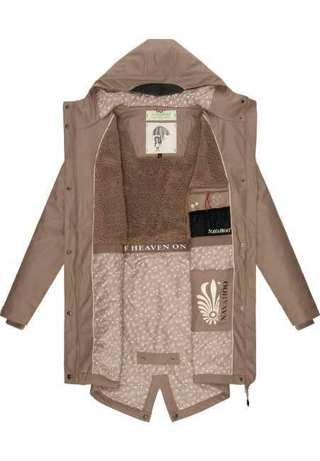 Navahoo Flower of ocean giacca impermeabile da donna, taupe