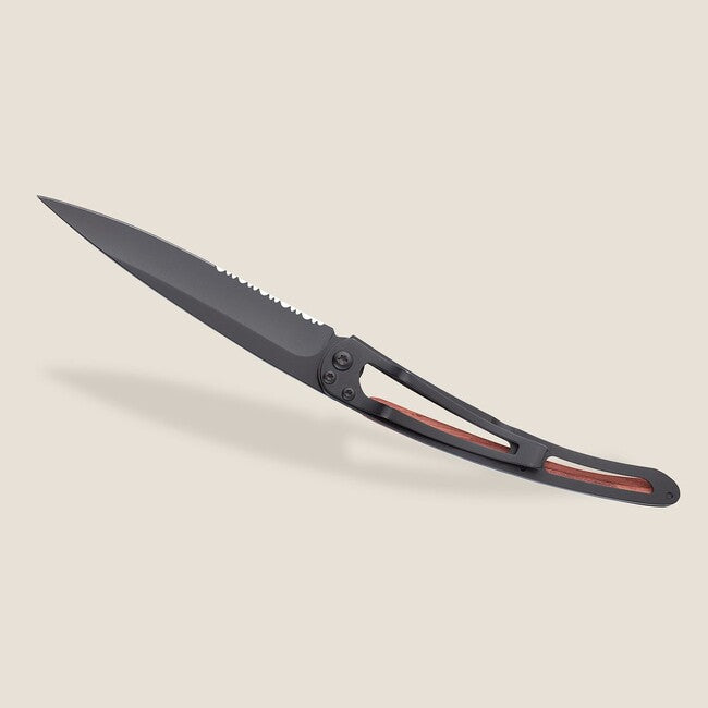 Deejo Coltello seghettatura in legno di corallo nero Topografia
