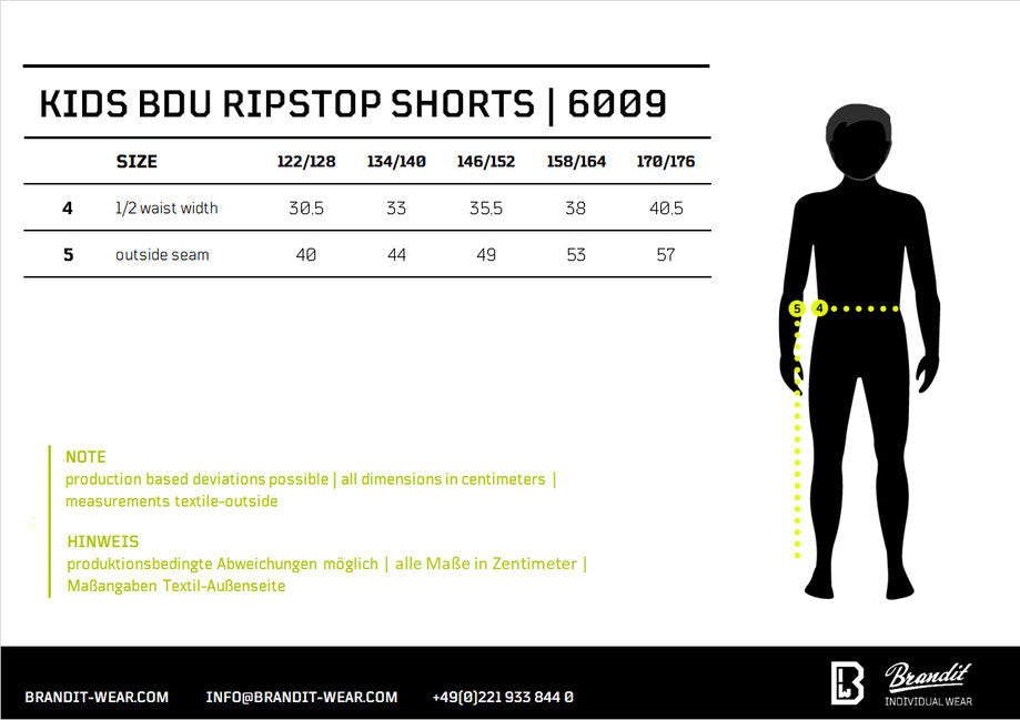 Brandit Pantaloncini BDU Ripstop da bambino, terra di bosco