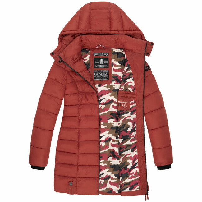 Marikoo Abendsternchen cappotto trapuntato da donna, terracotta