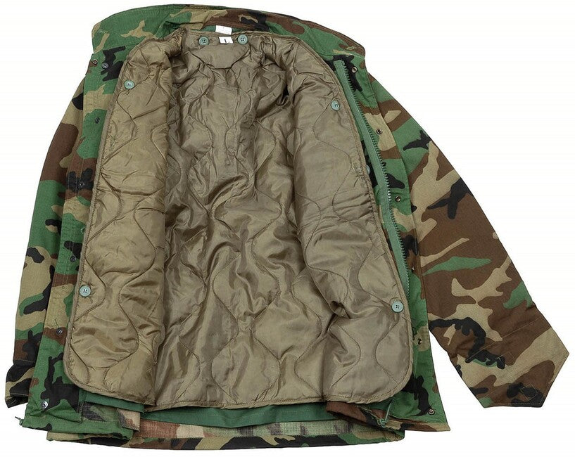 MFH Giacca da campo americana M68 con fodera trapuntata staccabile, woodland