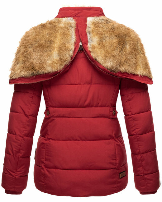 Marikoo Nekoo giacca invernale da donna con cappuccio, rosso scuro