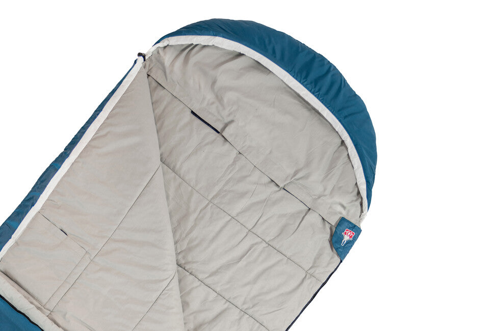 Grüezi-Bag Cotone Comfort sacco a pelo blu fiordaliso profondo destro