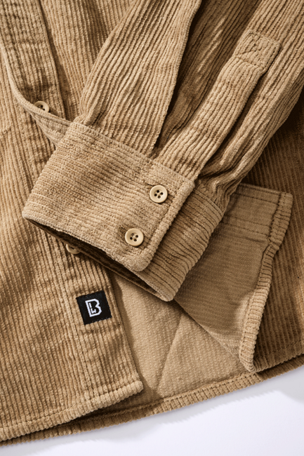 Brandit Corduroy Classic camicia a maniche lunghe, cammello