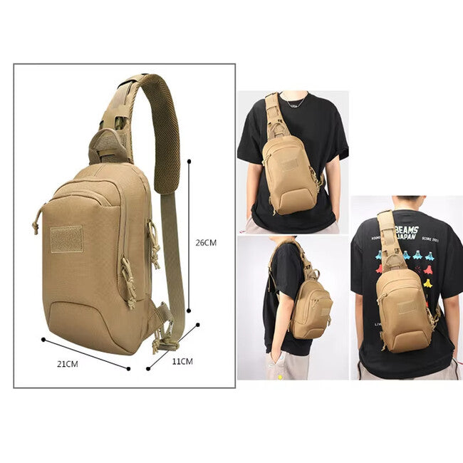 DRAGOWA Tactical Zaino con una sola cinghia Mike, kaki
