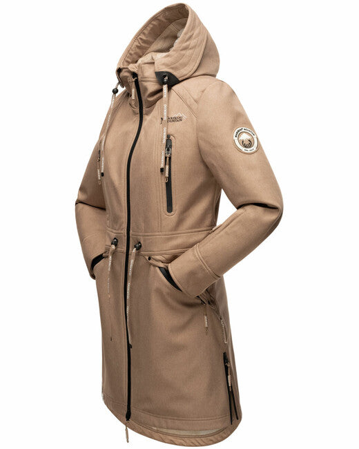 Marikoo Racquelle giacca softshell da donna con cappuccio, grigia tortora
