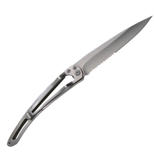 Deejo Serrazione Coltello di chiusura titanio carbonio