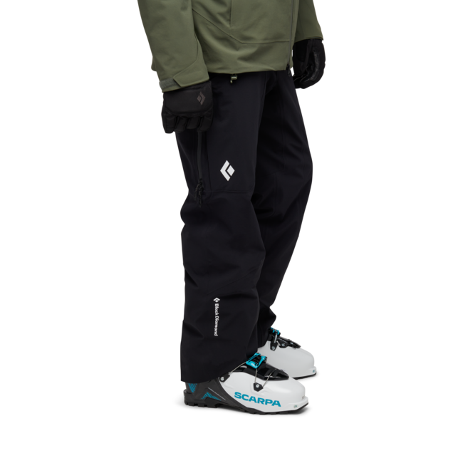 Black Diamond Recon pantaloni isolati da uomo, neri
