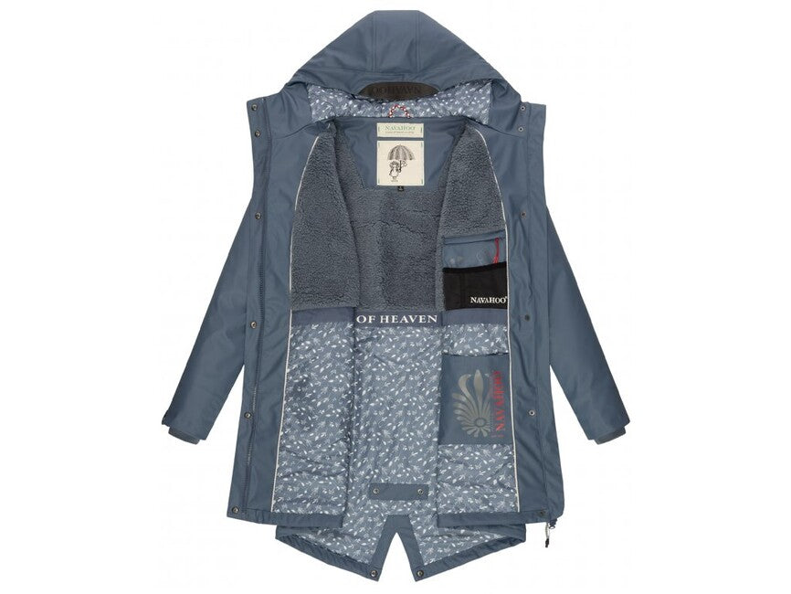 Navahoo Flower Of Ocean giacca impermeabile da donna, blu polvere