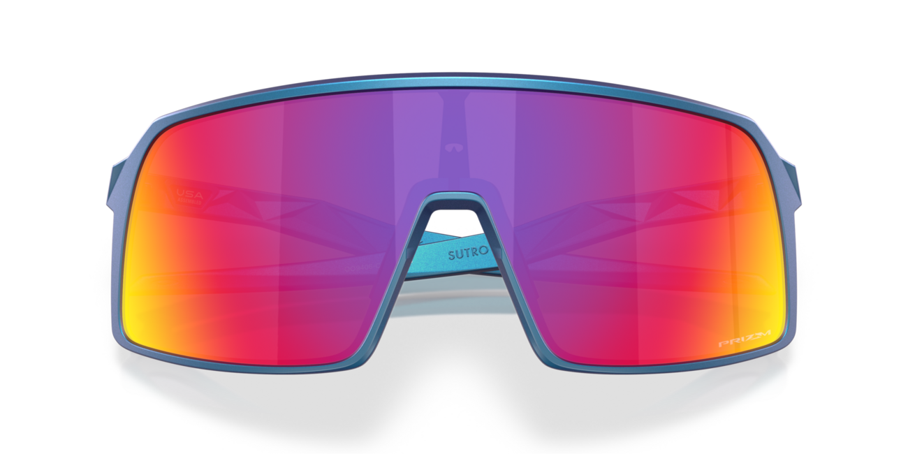 Oakley Sutro Sunglasses, Matte Cyan/Blue Colorshift Frame, Prizm Road Steel Lenses