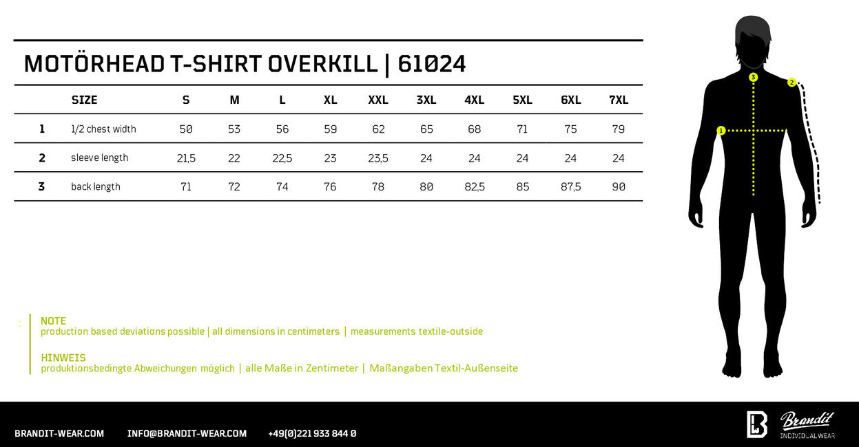 Brandit Motörhead t-shirt Overkill, nero
