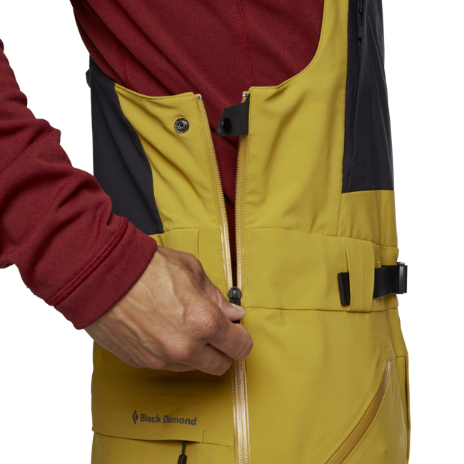 Black Diamond Recon Stretch salopette da uomo, nero ambra