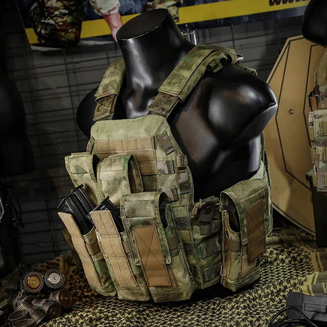 Emersongear Battlefield custodia tripla per caricatori 7.62, a-tacs verde fogliame 500D