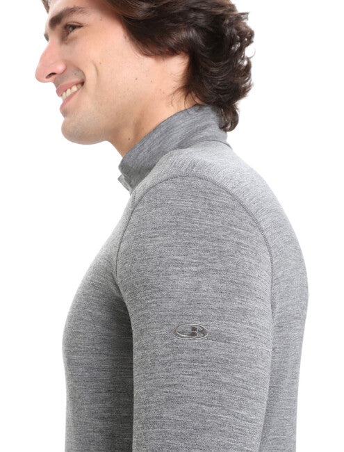 Icebreaker Oasis felpa termica con zip e cappuccio 200, grigia