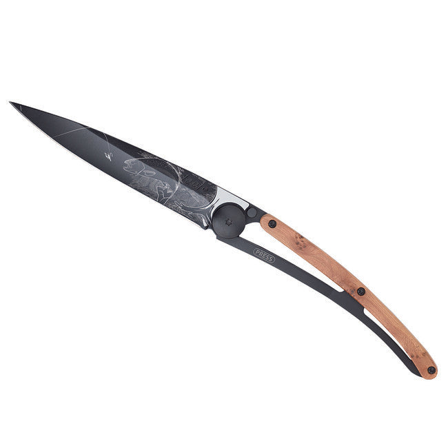 Deejo Natura coltello di chiusura, legno di ginepro nero Trota