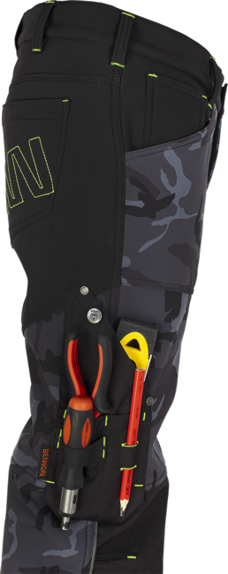 BENNON CAMOS pantaloni softshell, nero/grigio