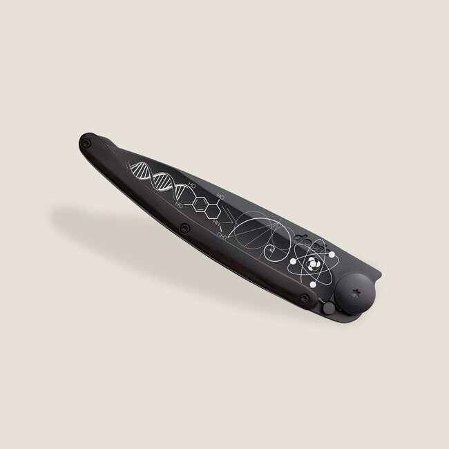 Deejo Tattoo coltello di chiusura Legno di ebano nero, Scienza
